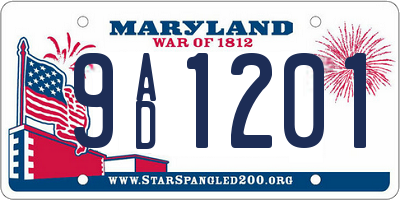 MD license plate 9AD1201