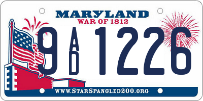 MD license plate 9AD1226