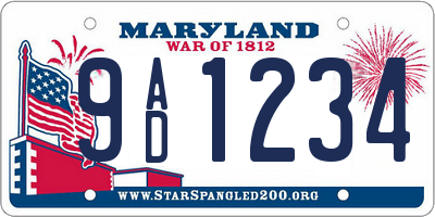 MD license plate 9AD1234