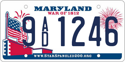 MD license plate 9AD1246