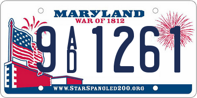 MD license plate 9AD1261