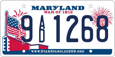 MD license plate 9AD1268