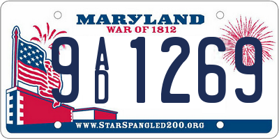 MD license plate 9AD1269