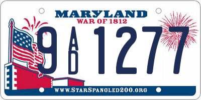 MD license plate 9AD1277