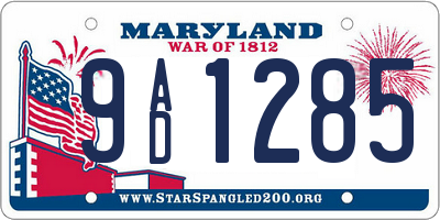 MD license plate 9AD1285