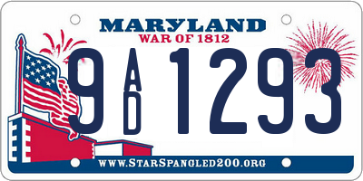 MD license plate 9AD1293