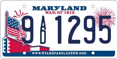 MD license plate 9AD1295