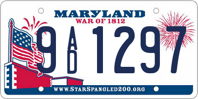 MD license plate 9AD1297