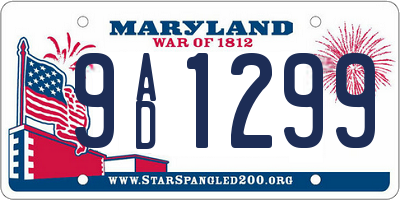 MD license plate 9AD1299