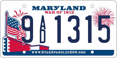 MD license plate 9AD1315