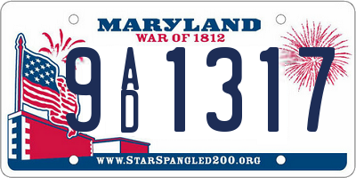 MD license plate 9AD1317