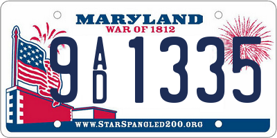 MD license plate 9AD1335
