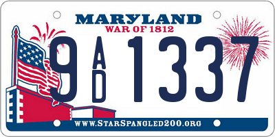 MD license plate 9AD1337