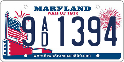 MD license plate 9AD1394