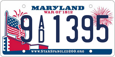 MD license plate 9AD1395