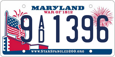 MD license plate 9AD1396