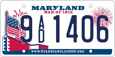MD license plate 9AD1406