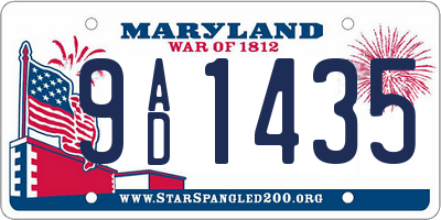 MD license plate 9AD1435