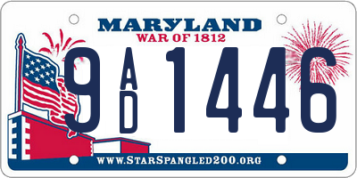 MD license plate 9AD1446