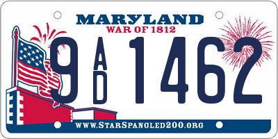 MD license plate 9AD1462