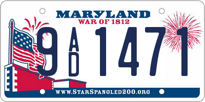 MD license plate 9AD1471