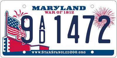 MD license plate 9AD1472