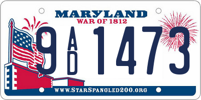 MD license plate 9AD1473