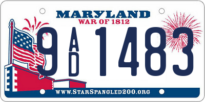 MD license plate 9AD1483