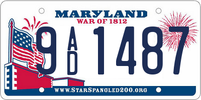 MD license plate 9AD1487