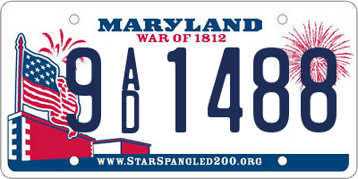 MD license plate 9AD1488