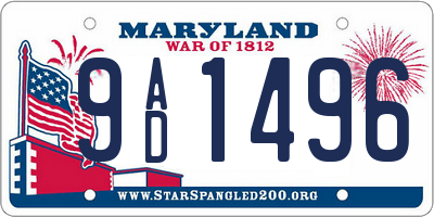 MD license plate 9AD1496