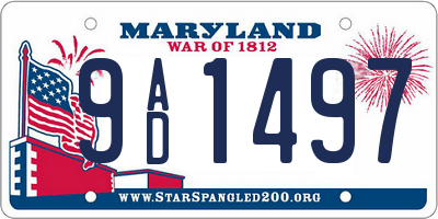 MD license plate 9AD1497