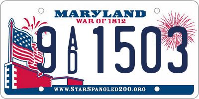MD license plate 9AD1503