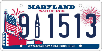 MD license plate 9AD1513
