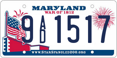 MD license plate 9AD1517