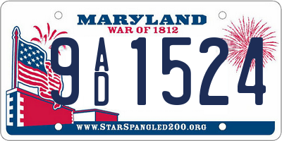 MD license plate 9AD1524