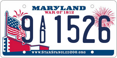 MD license plate 9AD1526