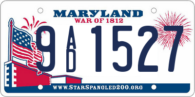 MD license plate 9AD1527