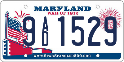 MD license plate 9AD1529