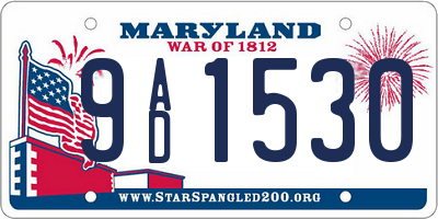 MD license plate 9AD1530