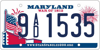 MD license plate 9AD1535