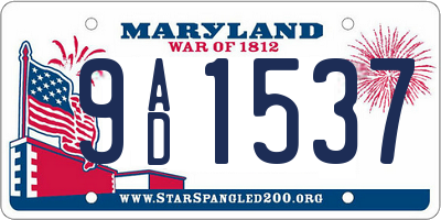 MD license plate 9AD1537