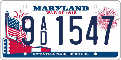 MD license plate 9AD1547