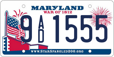 MD license plate 9AD1555