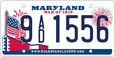 MD license plate 9AD1556