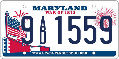 MD license plate 9AD1559