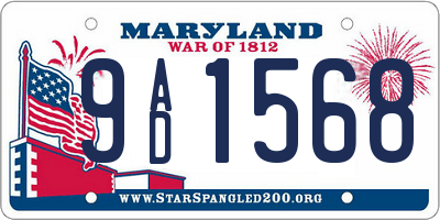 MD license plate 9AD1568