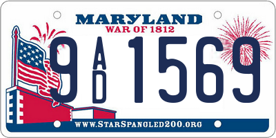 MD license plate 9AD1569