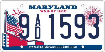 MD license plate 9AD1593