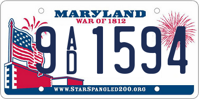 MD license plate 9AD1594